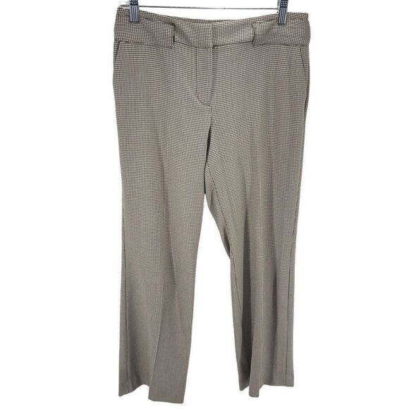 JH Collections Karyn Womens Dress Pants Houndstooth Flat Front Stretch Tan 6 - Picture 12 of 13